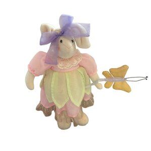 Miss Elle's Collection Spring Bunny Rabbit Girl Butterfly Animal 17" Handcrafted